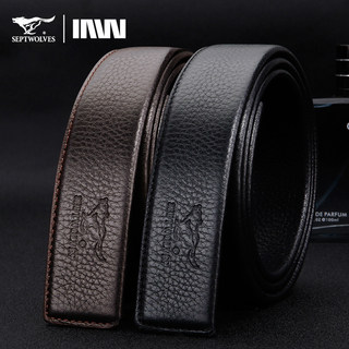 Septwolves Belt Men's Genuine Leather Without Headband Automatic Buckle Headless Trouser Belt Men's Pure Cowhide Belt Belt Strip