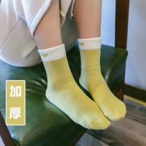 Moon socks autumn and winter thickened cotton loose mouth pregnant women socks maternal postpartum winter do not slack foot roll edge middle tube socks