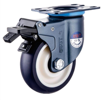 German technology EGT3 inch 4 inch 5 inch double bearing polyurethane pu universal antirust brake wheel trolley wheel