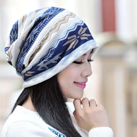 Mùa thu và mùa đông gió ấm áp cộng với mũ nhung thể thao ngoài trời bib headband mũ đôi sử dụng cho nam và nữ mẫu in cotton co giãn khăn đi phượt