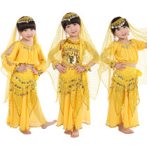 Childrens belly dance costumes féminine India Dance Dance Dress Rehearsal for GirlsXinjiang Dance Out of Costume