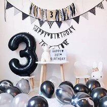 40 inch antique extra-large digital black balloon child baby 100 born birthday party arranged to decorate aluminum film