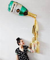 Net Red Wine Bottle Balloon Aluminum Film Wedding Celebration Balloon Bundle Pink Teenage Girl Hearts Photo Props Bar Roaring Supplies