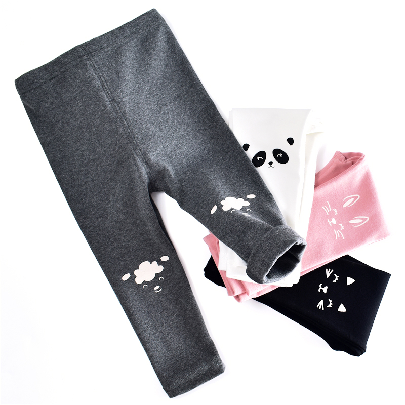 Girls' leggings spring and autumn outerwear baby girl pure cotton light casual trousers pure cotton brushed good elasticity
