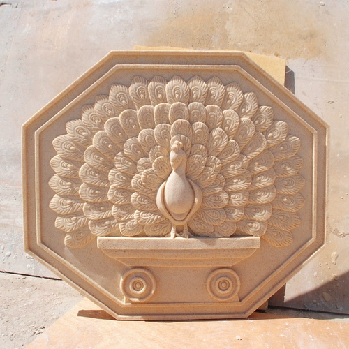 Результат рельефа из песчаника Фоины Фоны Стена Вилла двор Общественный парк Внешний украшение стены Песчаной Рок забор павлин доска