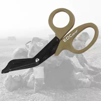 Portable outdoor rescue scissors safety EDC lifesaving tool tactical elbow multifunctional stainless steel serrated stripping