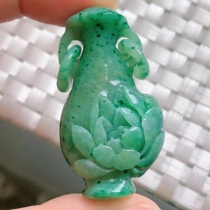 Sky delicate double-ear lotus fish rich bottle sky blue natural jade jade jade jade jade jade jade jade