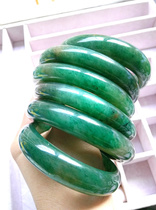 Dushan Jade Old Pit full green wide bracelet 53 natural jade non-split ice jade bracelet female bracelet white sky blue