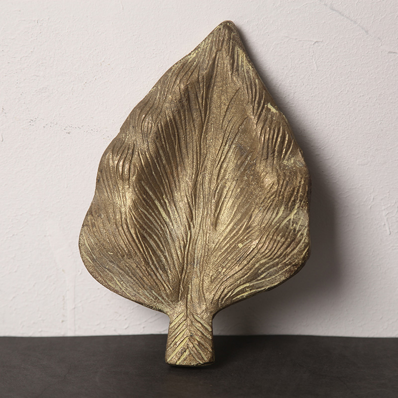 German 50s antique brass leaf tobacco ashtray vintage Western collection