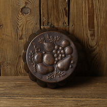(Western antique old goods)vintage European copper old cake mold hanging Nordic decoration