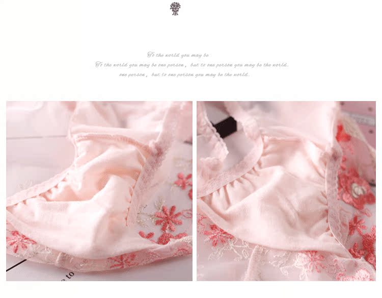 Mùa xuân thêu hoa búp lụa sợi đồ lót gợi cảm nữ kích thước lớn thắt lưng thấp túi hông quần cotton cotton bao bì hộp quà tặng quần lót nữ lưng bản cao cấp