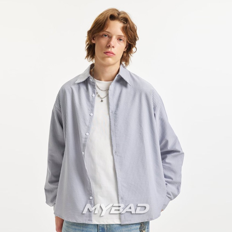 Mybad American Casual High-Fashion Plaid Shirt with Lapel, Long-Sleeved Unisex Spring Shirt Jacket