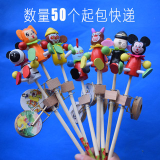 包邮特价大量地摊货源玩具木偶摇摇鼓摇鼓木偶鼓卡通木人摇鼓鼓