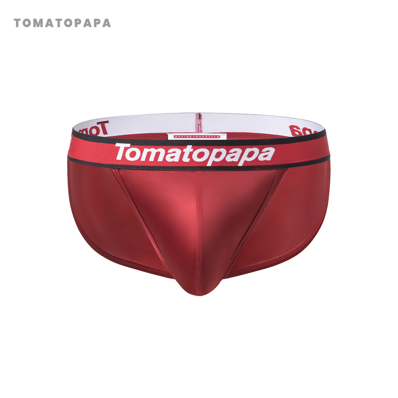Tomatopapa Men's Sports Briefs with High Slit, Satin, Non-Restrictive, Soft and Sexy Briefs