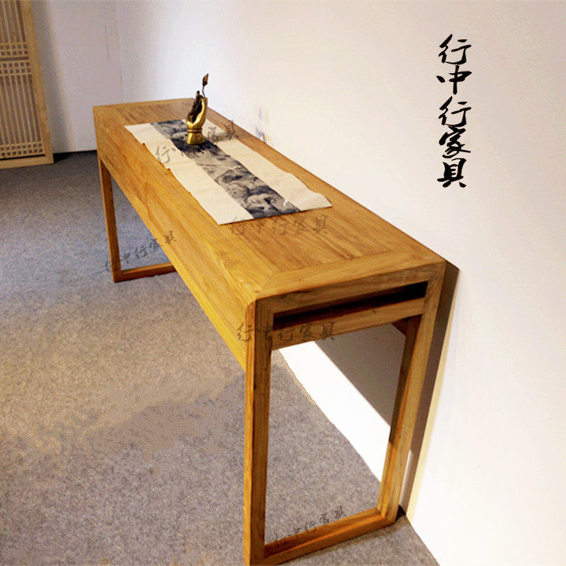 New Chinese small desk desk old elm wood imitation ancient Xuanguan Table Zen Drawer Strips Case Free of lacquered real wood table