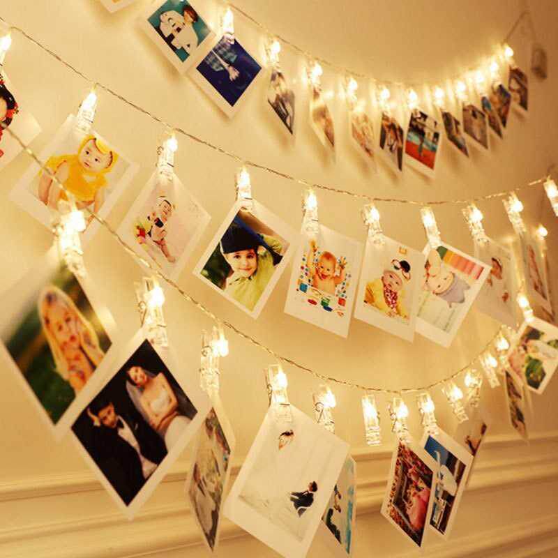 Photo photo wall clip light string creative small lantern room layout decoration birthday confession hanging lamp net red lighting