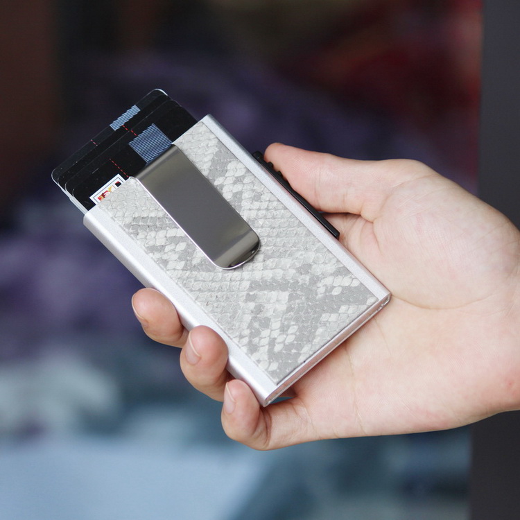 Đan Mạch vanle từ tính che chắn bàn chải chống trộm NFC Gói thẻ ngân hàng RFID đa chức năng chủ thẻ chủ thẻ hộp tự động ví đựng card
