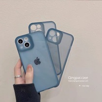 ins pure color far peak blue applicable apple iphone13 full pack mobile phone shell 12proma lukewarm wind 11xs brief
