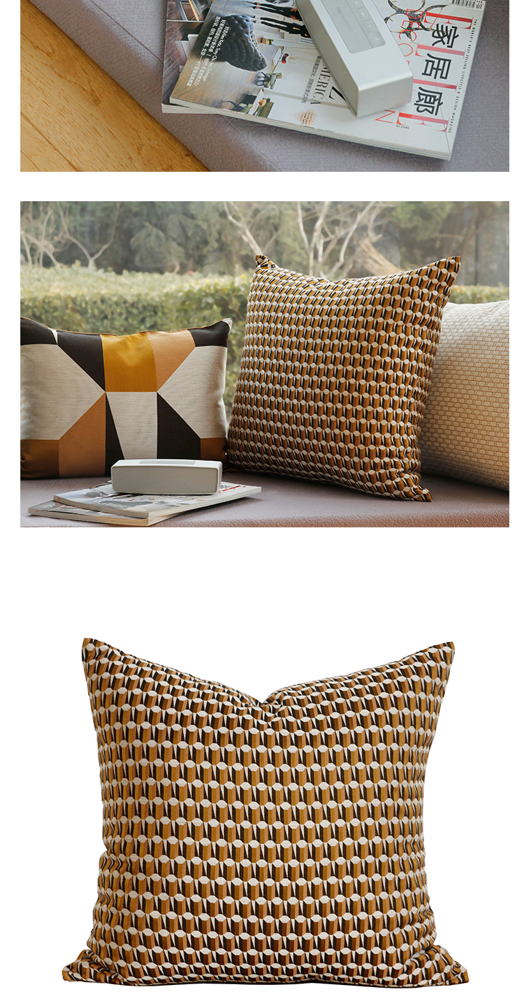 MIFU Miff Light đệm sofa sang trọng retro đơn giản và phong cách gối hình học phòng khách mẫu trang trí gối - Trở lại đệm / Bolsters gối kê lưng văn phòng