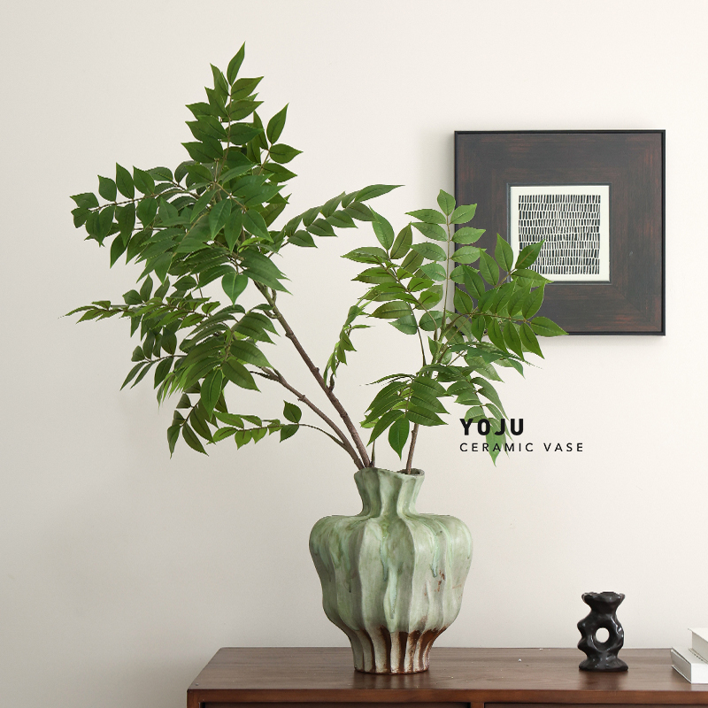 Chinese Retro Jingdezhen Ceramic Vase, Light Luxury Living Room and Dining Table Decoration, Wabi-Sabi Style Hand-Painted Hydroponic Flower Vessel Chinese Retro Jingdezhen Ceramic Vase, Light Luxury Living Room and Dining Table Decoration, Wabi-Sabi Style Hand-Painted Hydroponic Flower Vessel