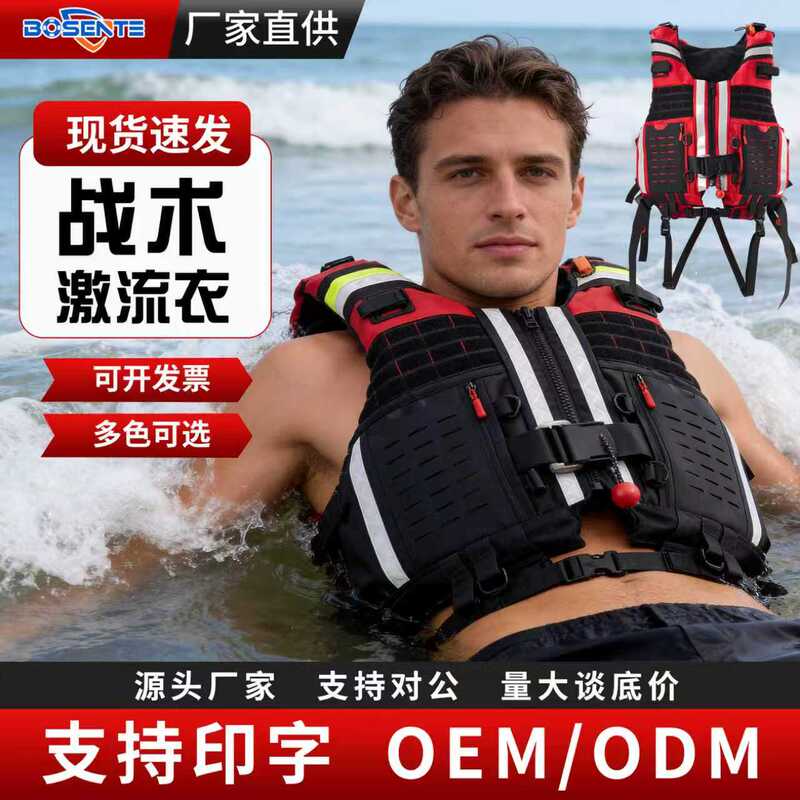 Rapids Life Jacket Heavy-Duty Water Rescue 150N High Buoyancy Vest Blue Sky Fire Water Rescue Equipment