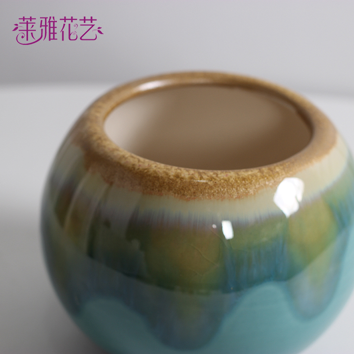 Bình hoa xanh hiện đại trang trí tối giản trang trí nhà sàn phòng khách gốm mô phỏng bình hoa - Vase / Bồn hoa & Kệ bình hoa giả đẹp