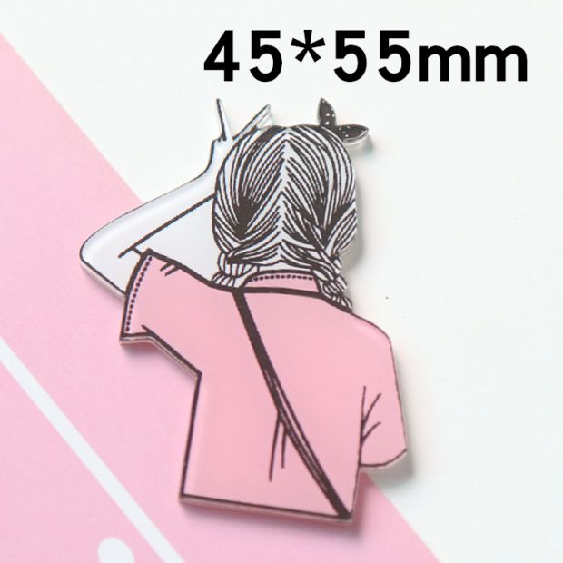 Hồng cô gái trái tim trâm cài phụ kiện Nhật Bản và Hàn Quốc dễ thương túi acrylic sinh viên pin huy hiệu sáng tạo - Trâm cài hoa cài áo đẹp