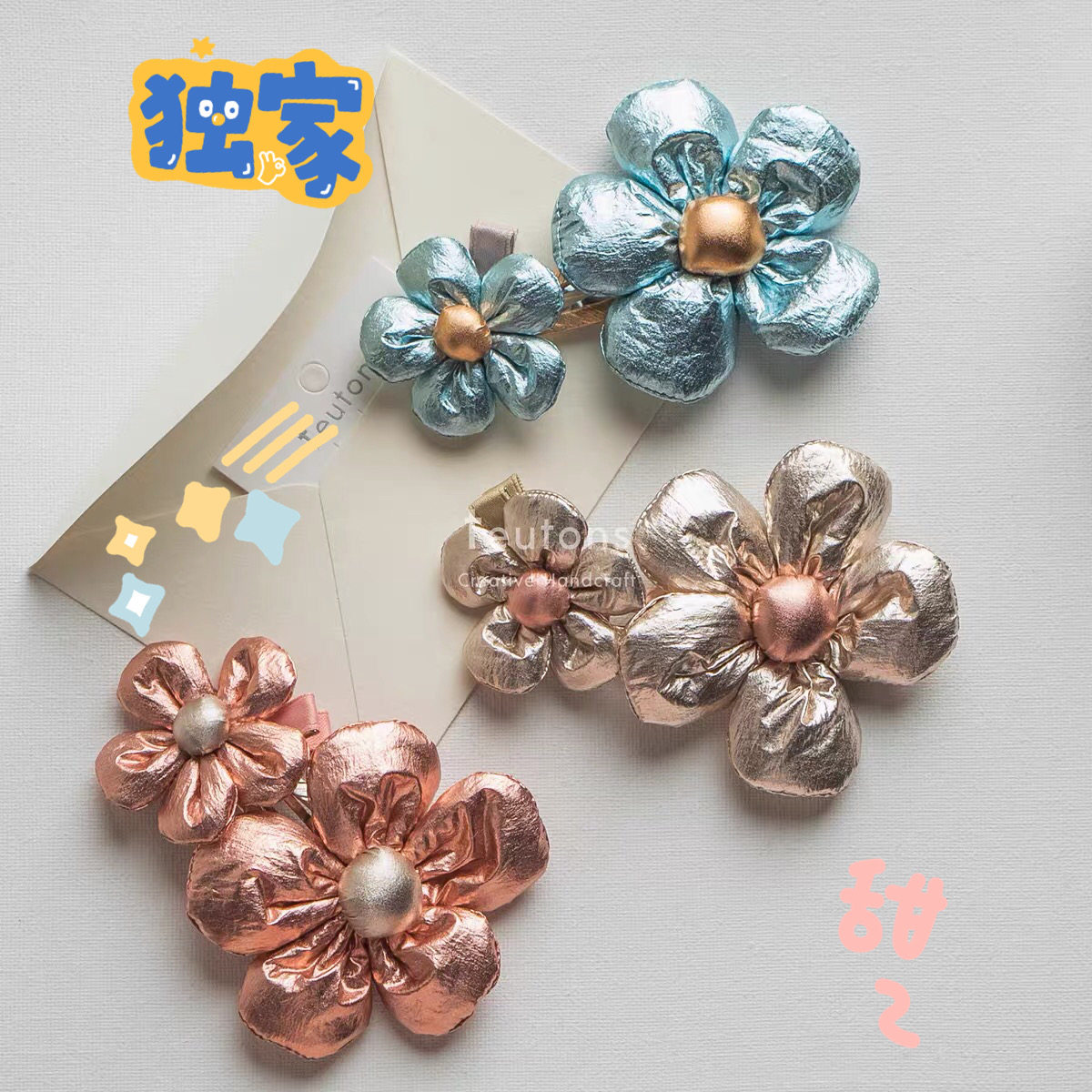 Super fairy ins wind out of the European original single five-petal flower hairpin set high-quality performance daily niche models sold out no replacement