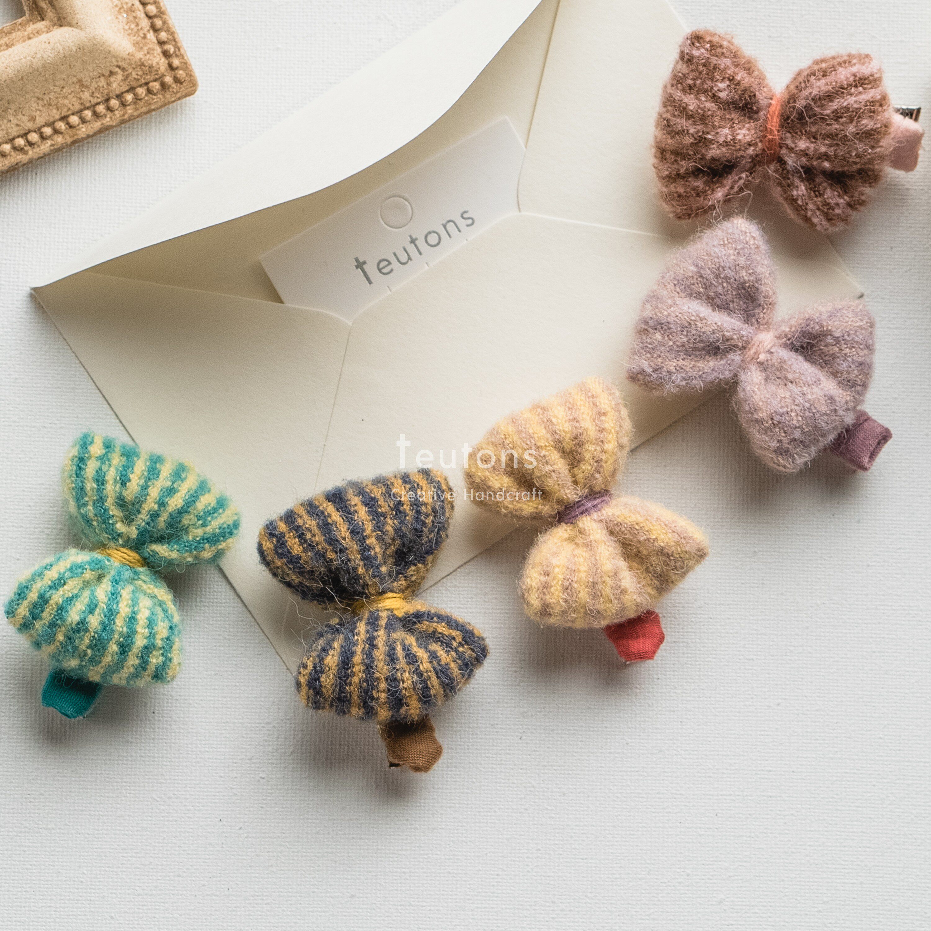 Pure wool bow hair rope hairpin · European tail single exclusive niche high-quality handmade children's accessories parent-child hair accessories