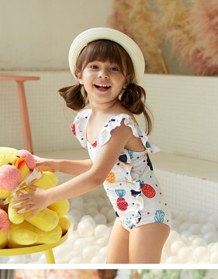 Áo tắm trẻ em Hàn Quốc INS cô gái công chúa dễ thương quả dứa gợi cảm áo tắm trẻ em một mảnh - Bộ đồ bơi của Kid bán đồ bơi trẻ em