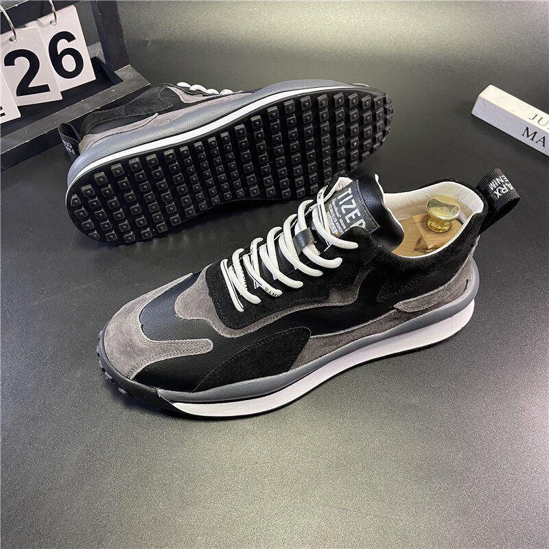 Tide Card Thick Bottom Heightening Plate Shoes Men 2022 Spring New Products Old Daddy Shoes Parquet Korean Version Casual Boomer Shoes