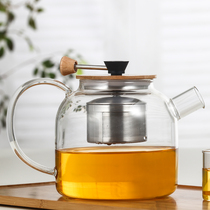 Peking University History Glass Teapot Stainless Steel Filter High Temperature Large Capacity Household Large Explosion-proof Transparent Thickened Tea House