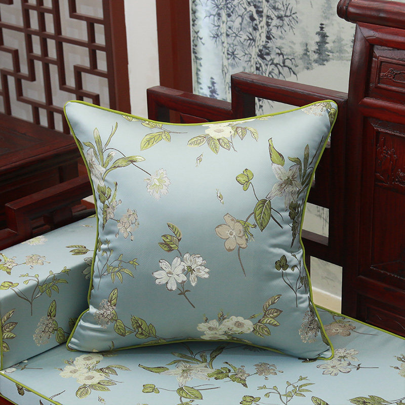 Set To Be Chinese Red Wood Sofa Mat Cloth Art Thickened Vintage Solid Wood Furniture Thickening Circle Chair With Back Cushion Chair Cushion Cushion