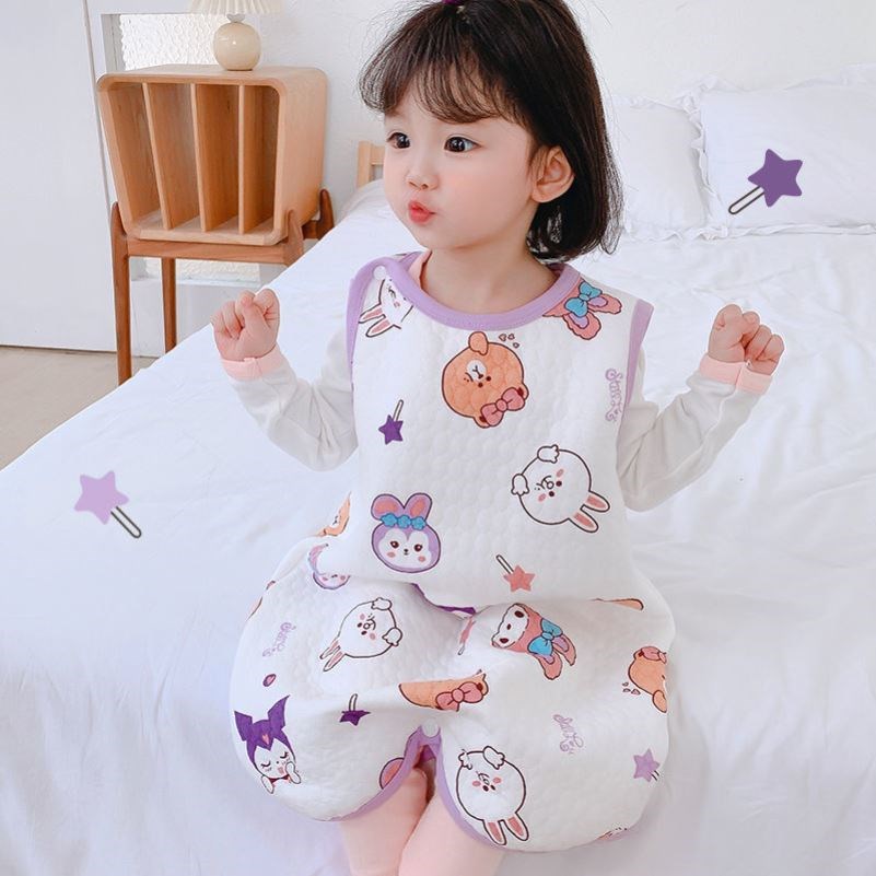 Anti-kick quilt for infants and young children in autumn, winter and spring, male and female babies, all seasons, navel protection, pure cotton bibs to keep warm and cold
