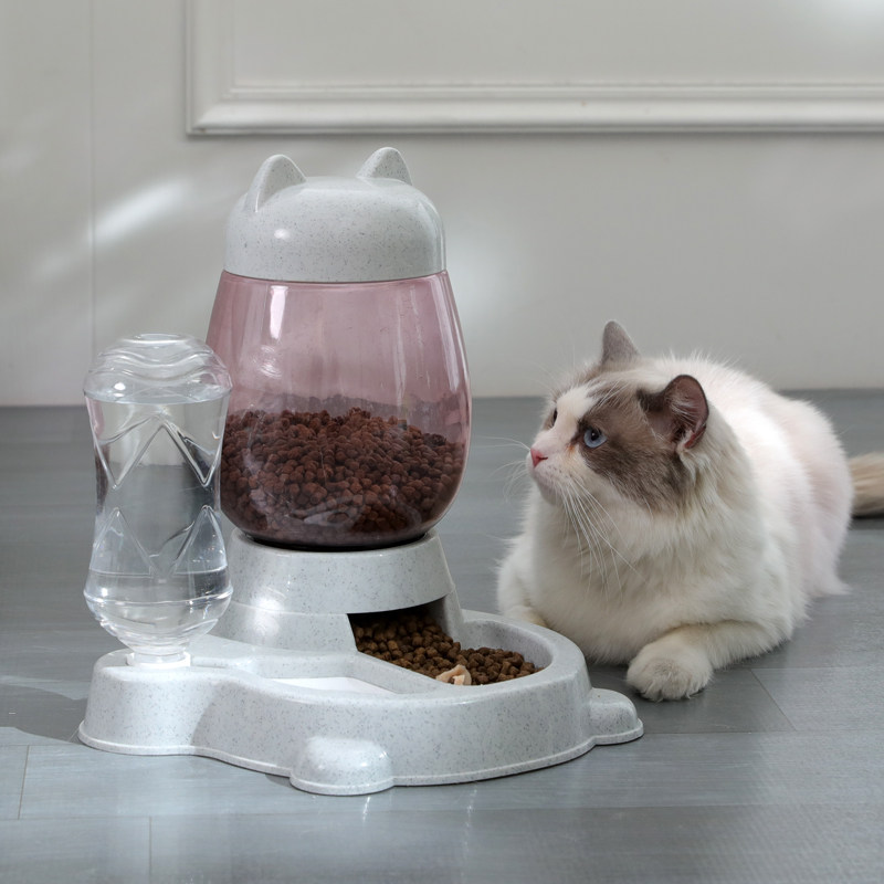 Kitty Automatic feeding machine Self-feeding water one-piece outfit Occasional Beauty short cat Drinking water Eating Basin Dogs Pet Drinking Water