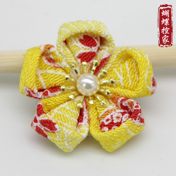 diy and wind hair ornament material fine work flower material design color crepe plum blossom cherry blossom single flower and wind flower flower semi-finished product