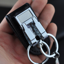 Japanese and American mens and womens double ring waist belt car keychain creative gift wearing Belt double row key ring