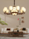 Song-Style Aesthetic Chandelier, Living Room Lamp, North American Black Walnut Main Lamp, Zen Atmosphere Restaurant Lamp, Villa Lobby Lamp
