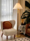 French-Style American Retro Floor Lamp for Living Room, Study, Bedroom, Bedside, Solid Wood, Creative, Simple, Pleated Standing Lamp