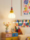 Medieval-Style Dopamine-Colored Spherical Pendant Light for Bedside, Hallway, Entrance, Atmospheric Art Small Pendant Light, Silk Lamp