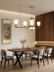 Song-Style Aesthetic Chandelier, Living Room Lamp, North American Black Walnut Main Lamp, Zen Atmosphere Restaurant Lamp, Villa Lobby Lamp