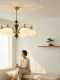 French-Style Vintage Living Room Chandelier, Song-Style Aesthetic Retro Pumpkin Lamp, Bedroom and Dining Room Main Light, New Zhongshan Lighting Fixtures