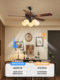 Medieval style fan lamp, restaurant bedroom, wooden leaf French retro ceiling fan lamp, living room frequency conversion high-end atmospheric fan lamp