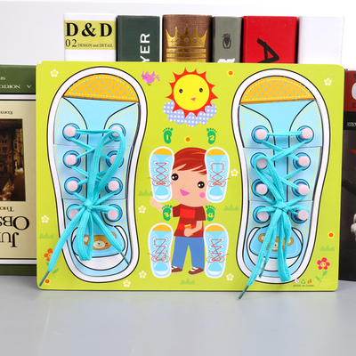 Wear shoelace toys Montessori early education teaching aids children's fine motor training kindergarten puzzle area small class middle class