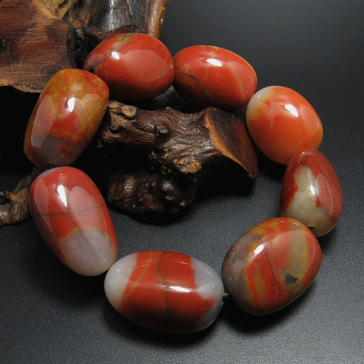 Red and Yellow Onyx South Red North Piao Warring States Red Agate Bracelet Chicken Oil Yellow Chicken Blood Red Follow-shaped Bracelet Bracelet 2