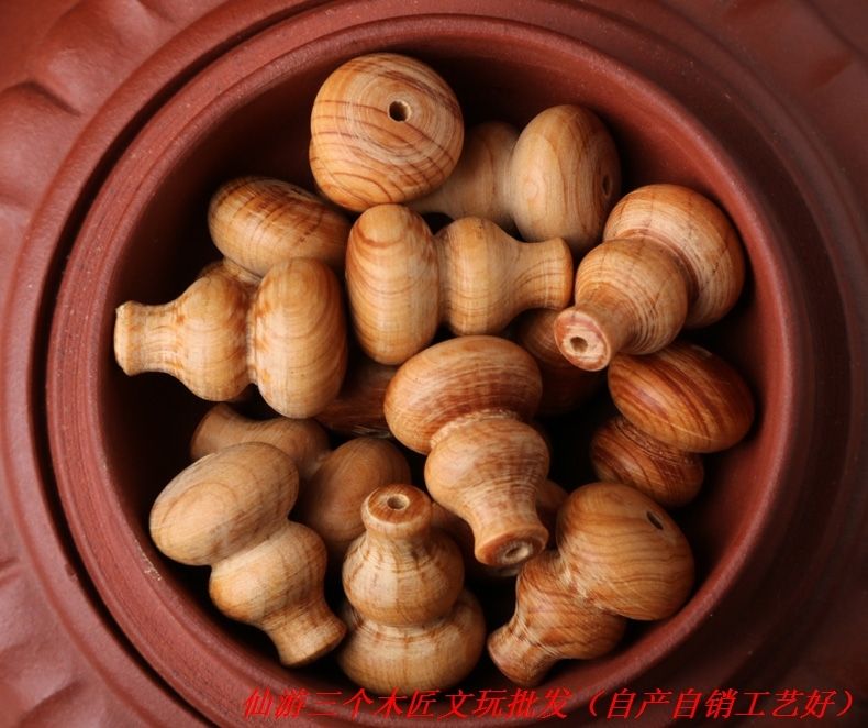 Taihang Thuja Bracelet Gourd Beads Small Gourd Pendant Accessories Buddhist Stupa Three-Way DIY Handheld Car Hanging Ornament