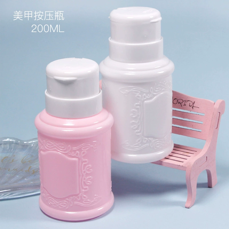 Làm móng tay Bấm chai Bút Nước rửa Nước tẩy móng tay Bấm ấn Chai rỗng 200ml Dụng cụ làm móng dễ thương - Công cụ Nail