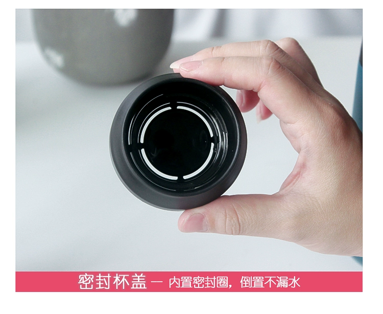 Cúp cách nhiệt Nữ sinh viên Hàn Quốc Văn học tươi Harajuku Đơn giản cốc nước tẩy tế bào nam Cup đen Retro Màu rắn bình giữ nhiệt elmich