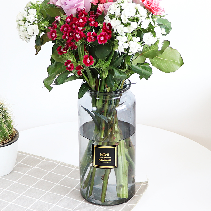 Transparent Glass Vase Ornaments Living Room Flower Arrangement