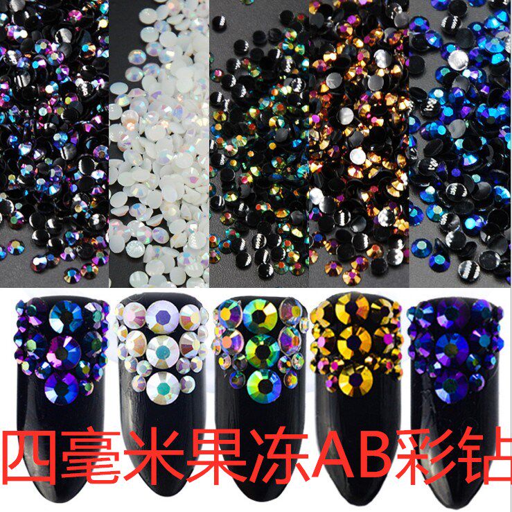 4 mm jelly drill 4mm Seven color AB drill 16 Number of beauty nail drilling flat bottom drill 14 Tangent Phantom acrylic adhesive drill